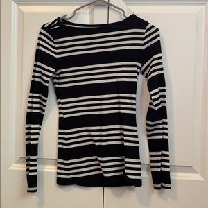 Black and white striped top